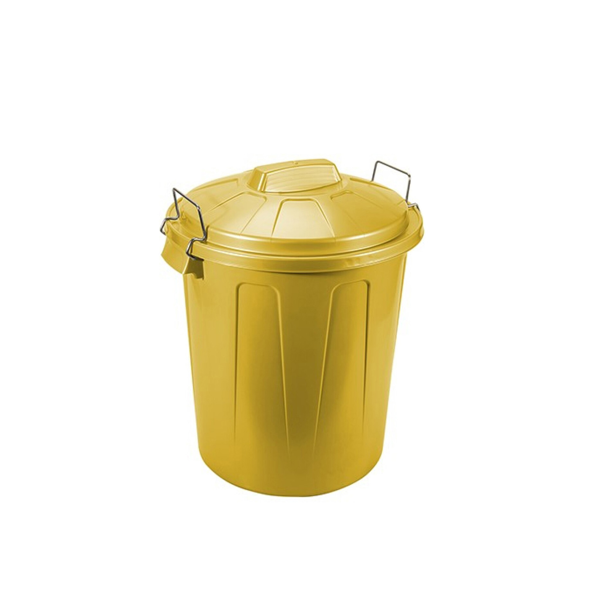 Balde Lixo com Asa Metal Amarelo 100L 75X54X50cm