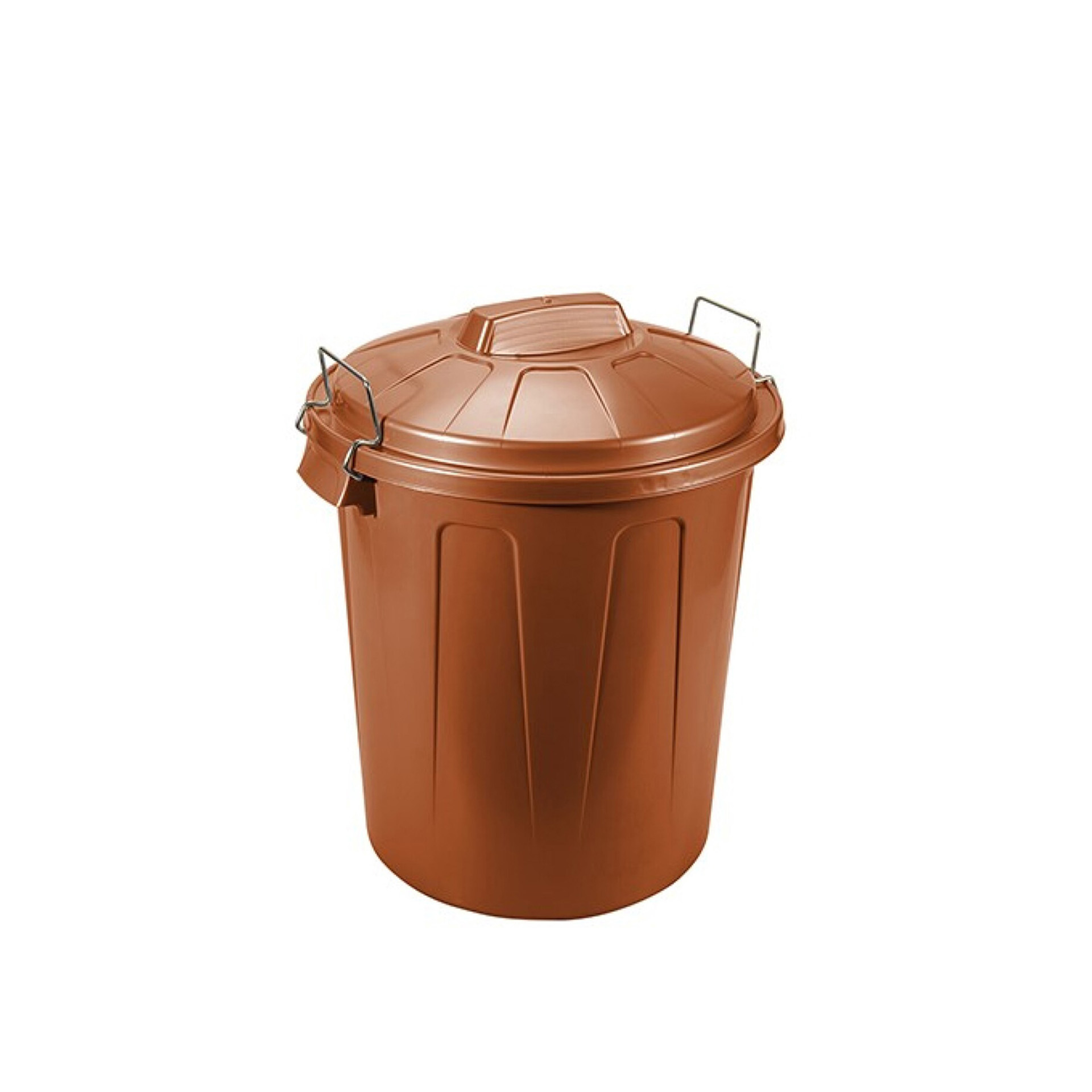 Balde Lixo com Asa Metal Castanho 100L 75X54X50cm