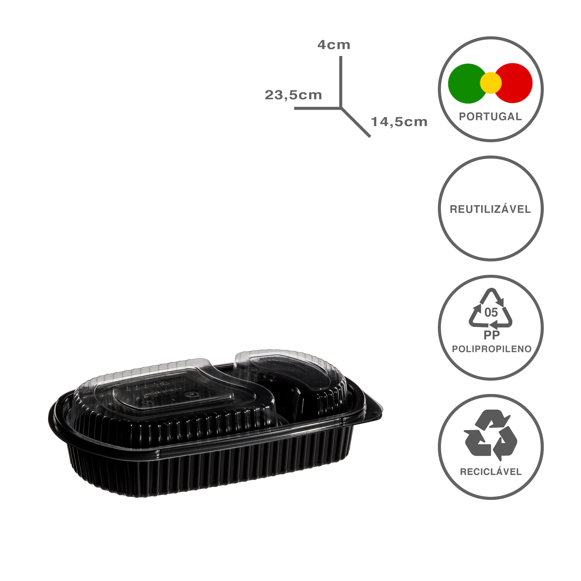 TAKE AWAY CAIXA 700ML 23.5X14.5X4CM PACK 100