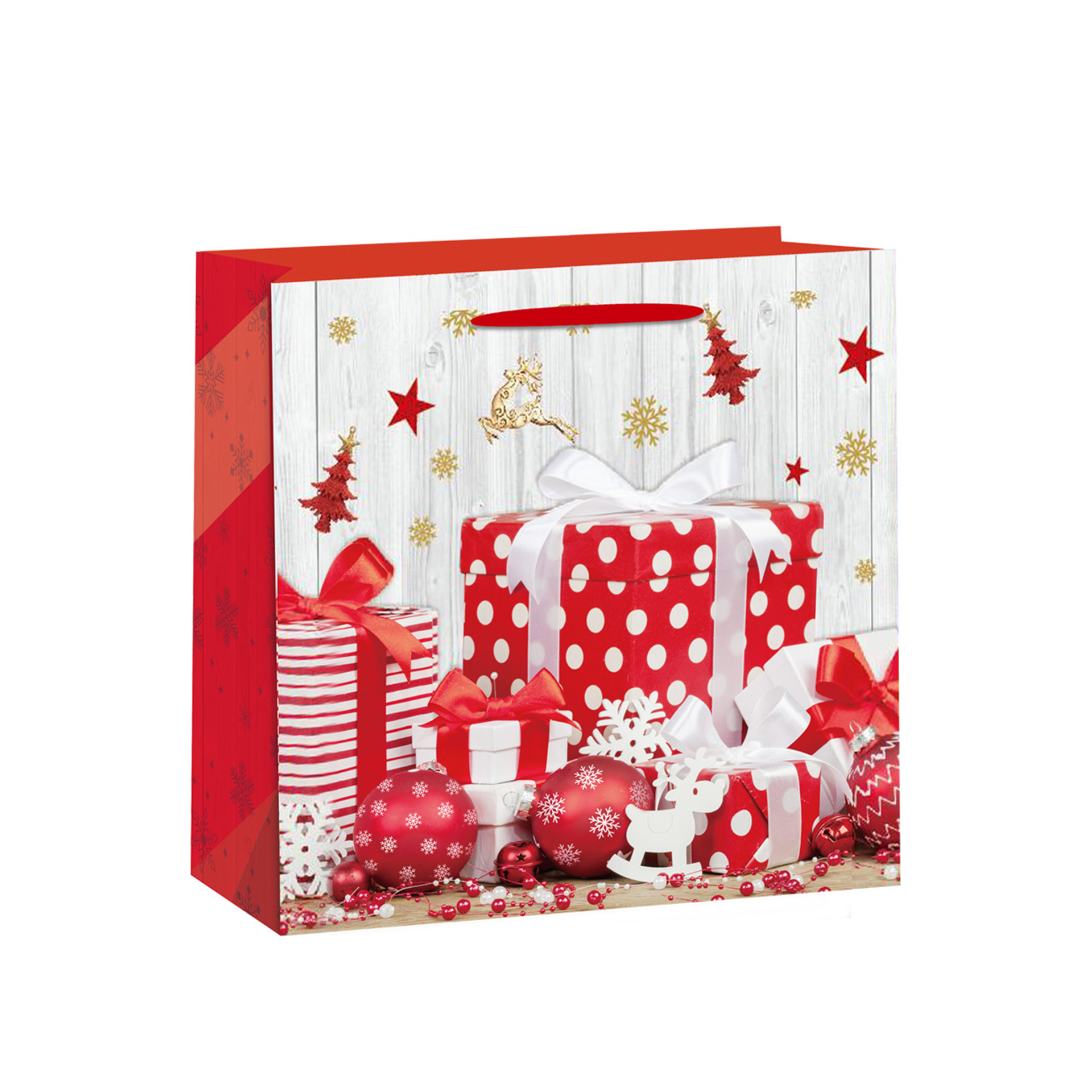 Saco Papel Natal 55X18X50CM Vermelho Presentes