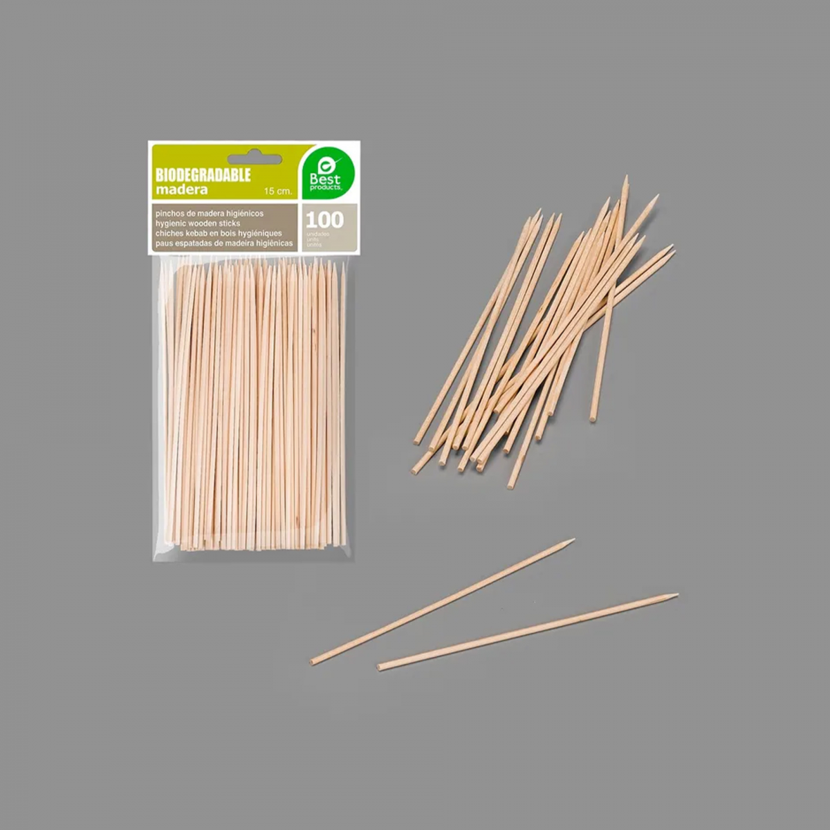 Palitos Espetadas 15CM Pack 100 - 53.06.03.0357.0189-Bege | Ribrudi - Loja  Online